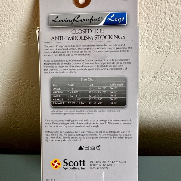 Loving Comfort Anti-Embolism Stockings Inspection Toe 15-20mmHg (Beige) X-Larger - Picture 5 of 6